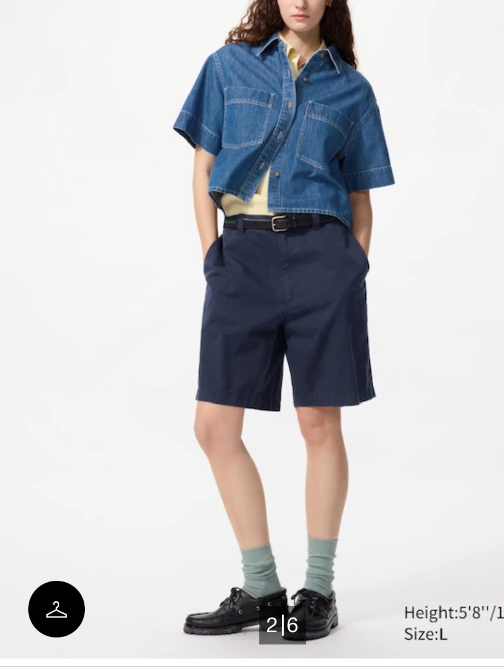 Uniqlo Blue Flat Front  Chino Shorts size large   W 33  -36 inch regular unisex
